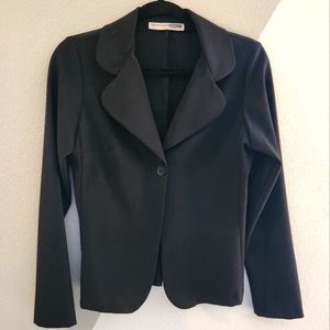 Vntg 90s Necessary Objects Ady Gluck-Frankel round collar single button Blazer